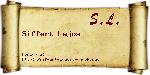 Siffert Lajos névjegykártya